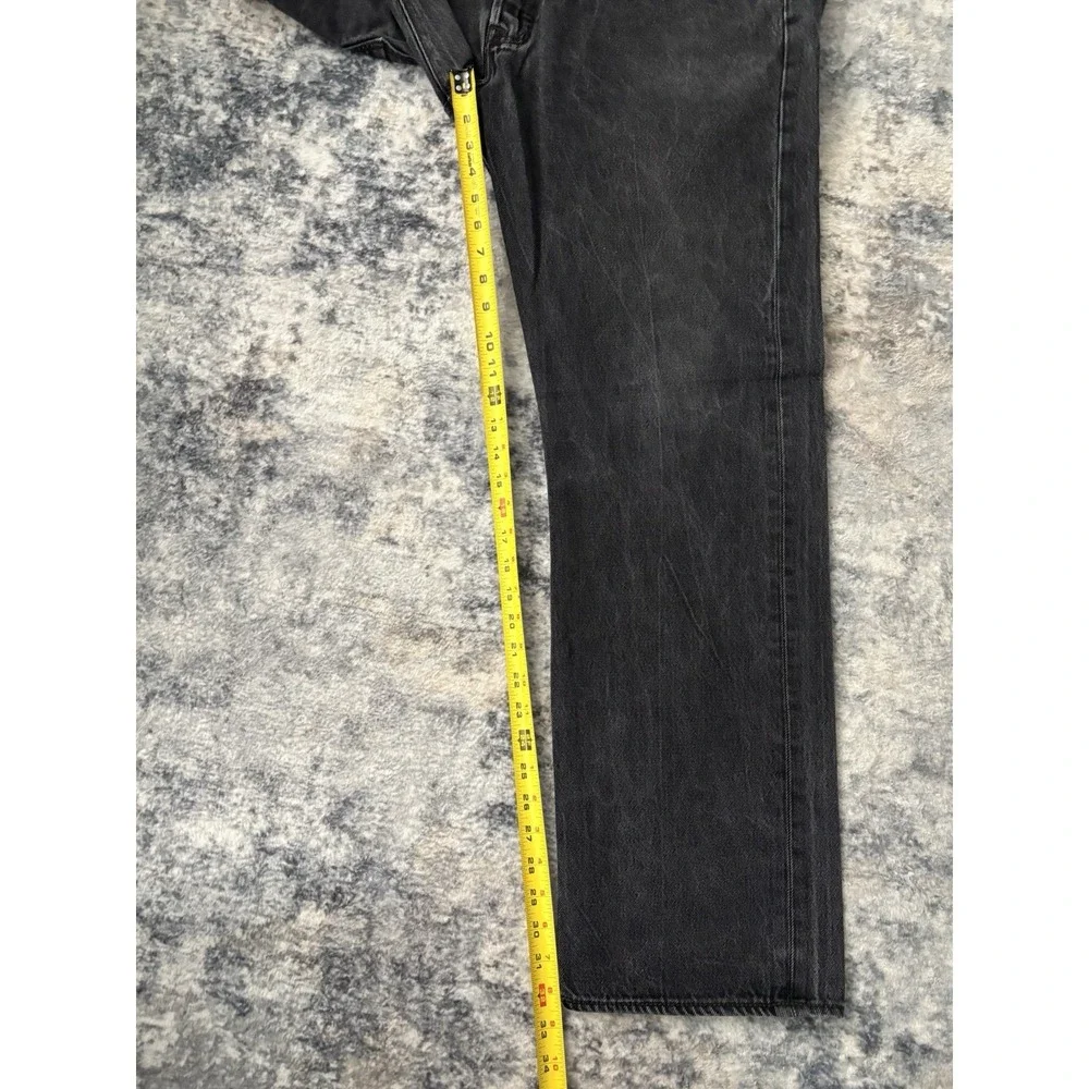 Levis 501 Jeans Mens 40x34 (Fits 38x32) Black Denim Straight Leg Button‎ Fly